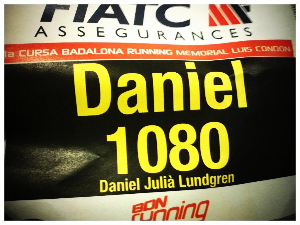 El meu dorsal de la cursa de Badalona