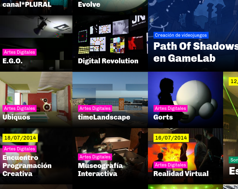 Página de los masters de creación digital de la upf