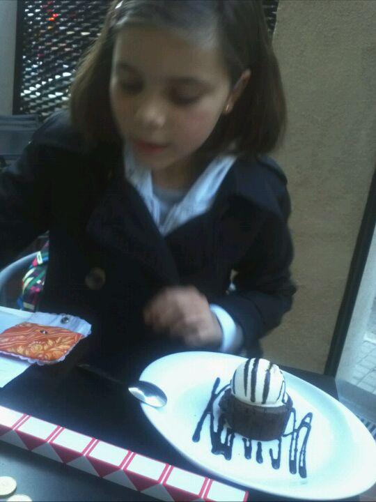 Coulant de xocolata amb gelat de vainilla