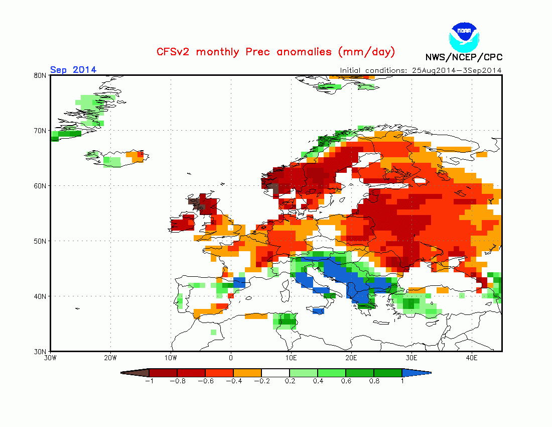 Precipitacions pel setembre 2014