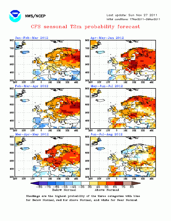 Temperatures per sota el normal a la peninsula per l'hivern 2011-2012