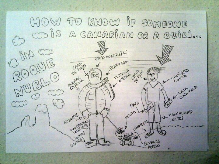 How to know if someone is a guiri or a canarian in Roque Nublo (Gran canaria)