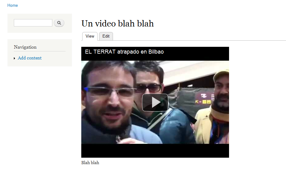 Resultado del contenido en formato "página única"