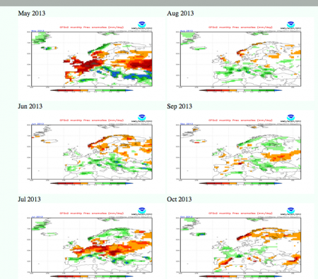Pluja pels propers mesos del 2013 a Europa