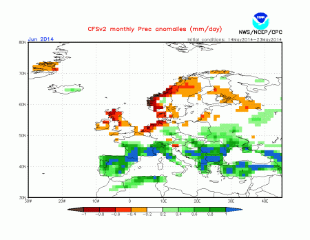 Precipitacions Europa Juny 2014
